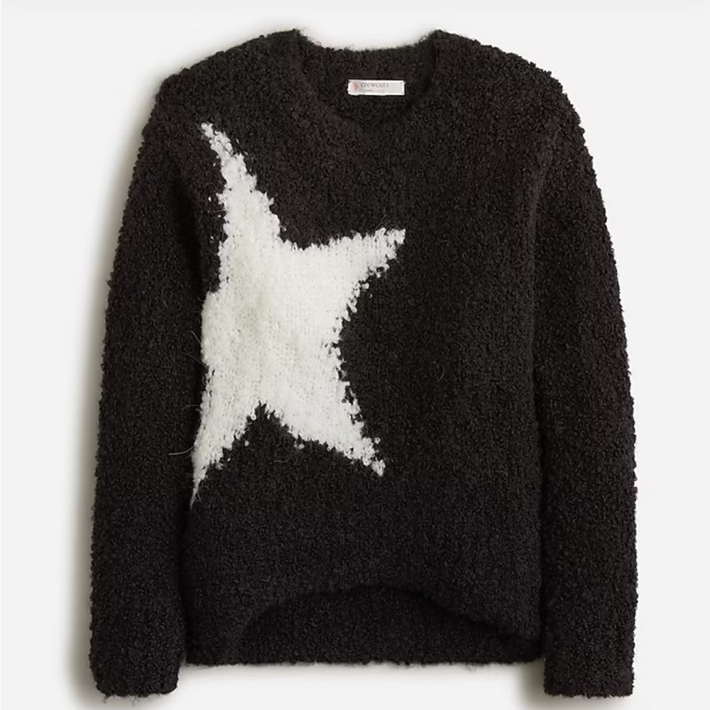 Crewcuts Girls Star Crewneck Sweater in Bubble Yarn, Size XXS (2/3T)